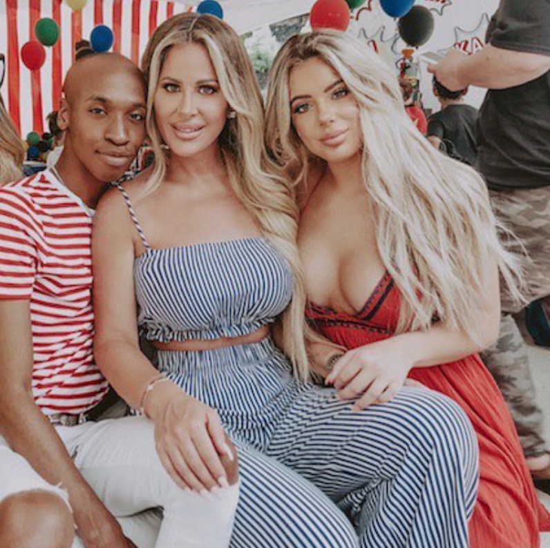 Kim Zolciak Biermann's Striped Crop and Pants on Instagram