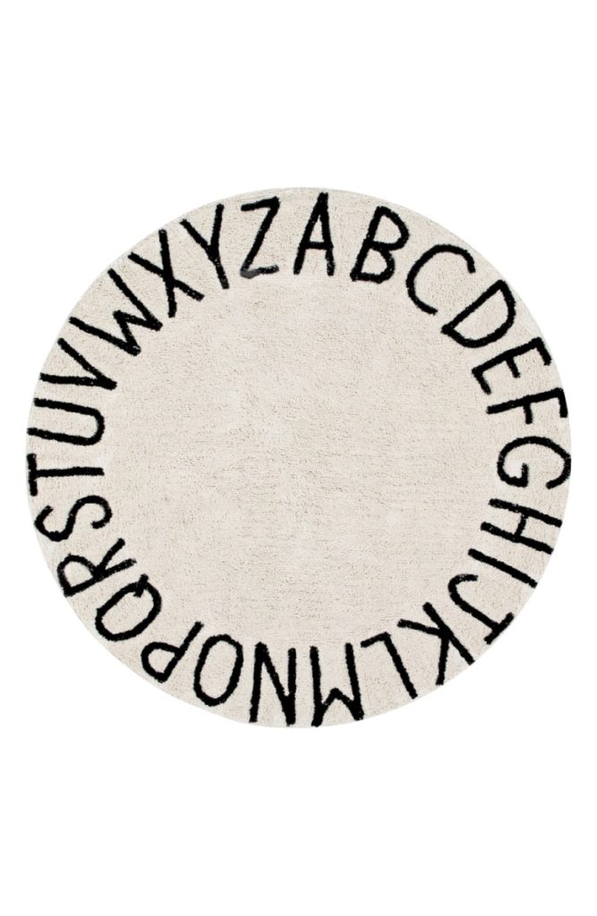 Meghan King Edmond’s Round Alphabet Rug in the Twin's Nursery