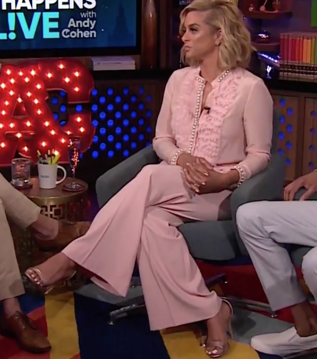 Robyn Dixon's Pink Pearl Button Blouse