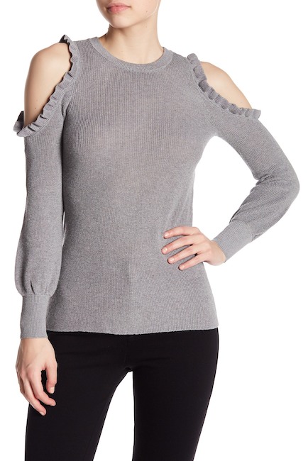 Emily Simpson's Grey Ruffle Sweater