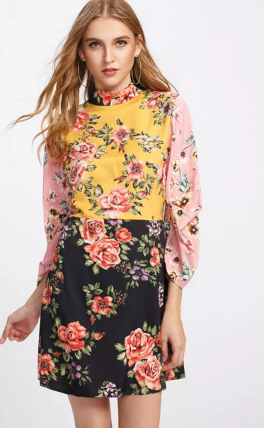 Ashley Darby's Mixed Floral Dress