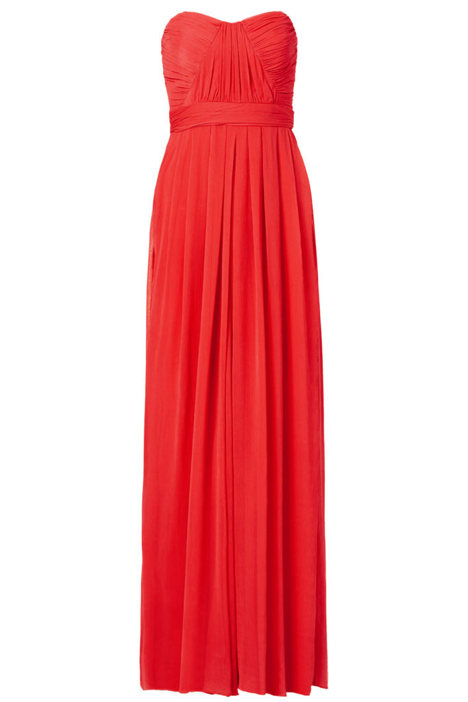Ashley Jacob's Red Strapless Gown