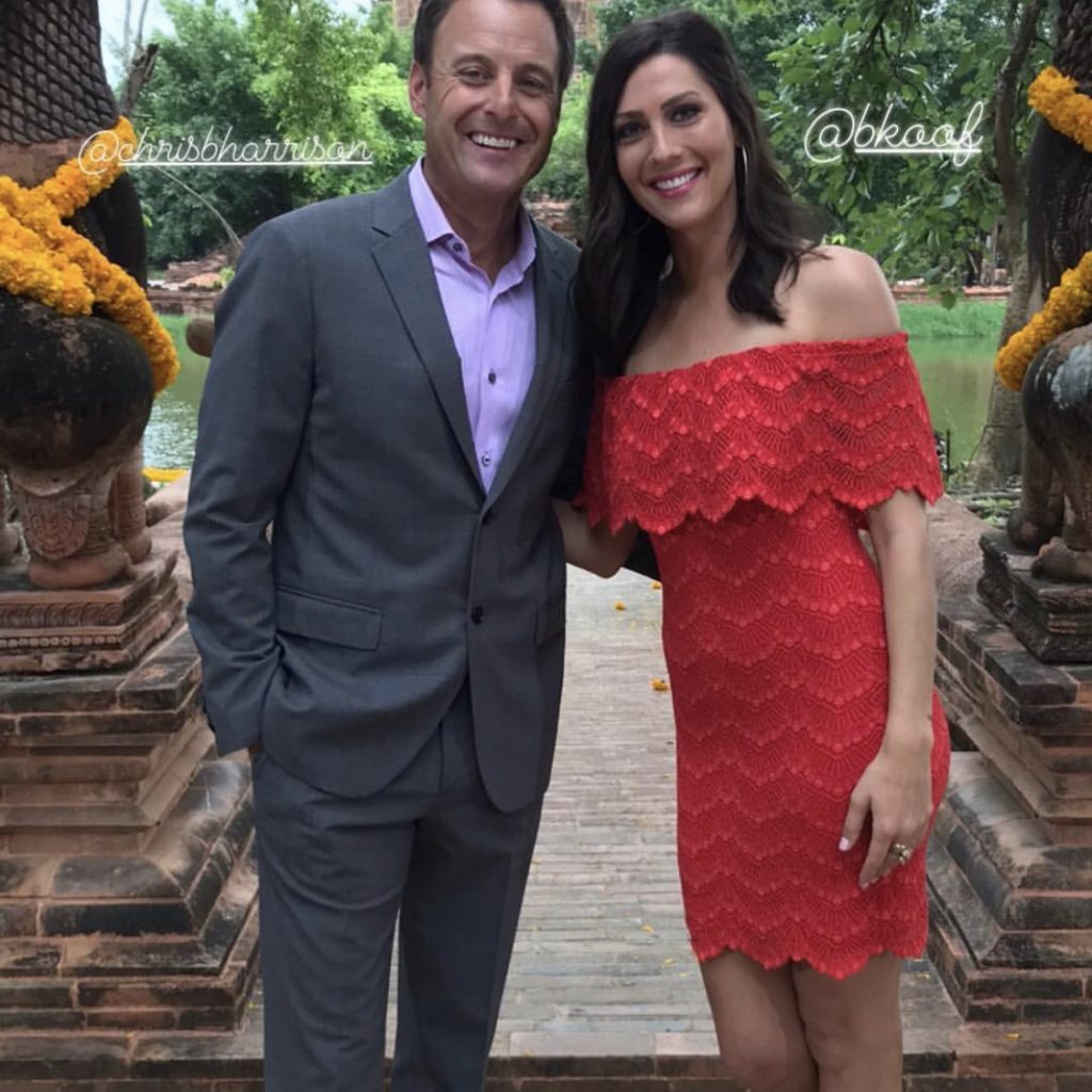 Becca Kufrin's Red Off the Shoulder Dress