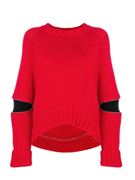 Liza Miller's Red Zipper Detail Sweater