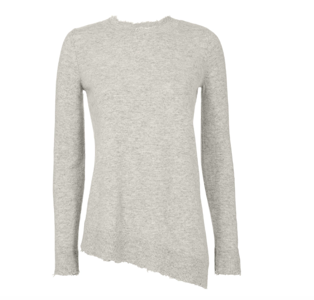 Tinsley Mortimer's Grey Sweater with Raw Edges