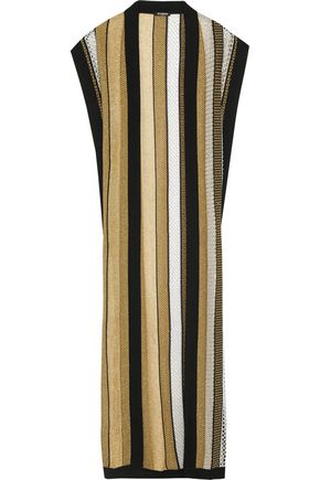 Bethenny Frankel's Long Metallic Striped Sweater