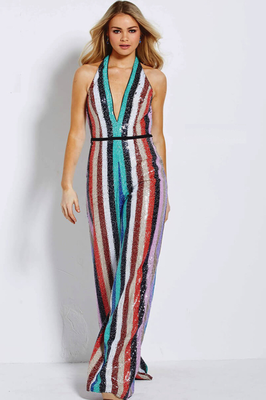 Dorinda Medley's Striped Sequin Jumpsuit