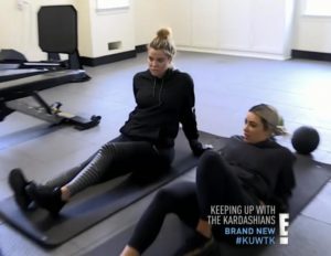 Khloe Kardashian's Black Striped Leggings