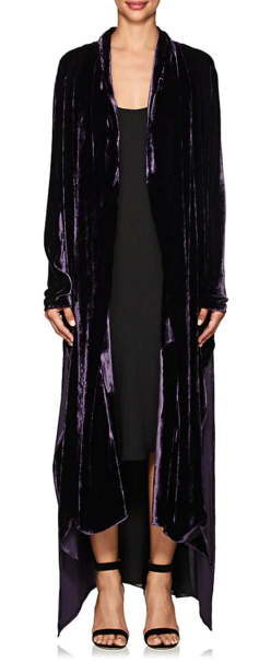Khloe Kardashian's Purple Velvet Robe Coat