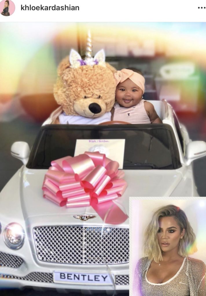 Khloe Kardashian’s White Bentley Toy Car On Instagram