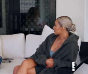 Kim Kardashian's Zip Up Hoodie Meeting with Kourtney and Khloe