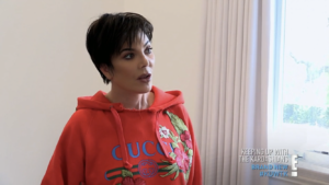 Kris Jenner's Red Hooded Sweatshirt