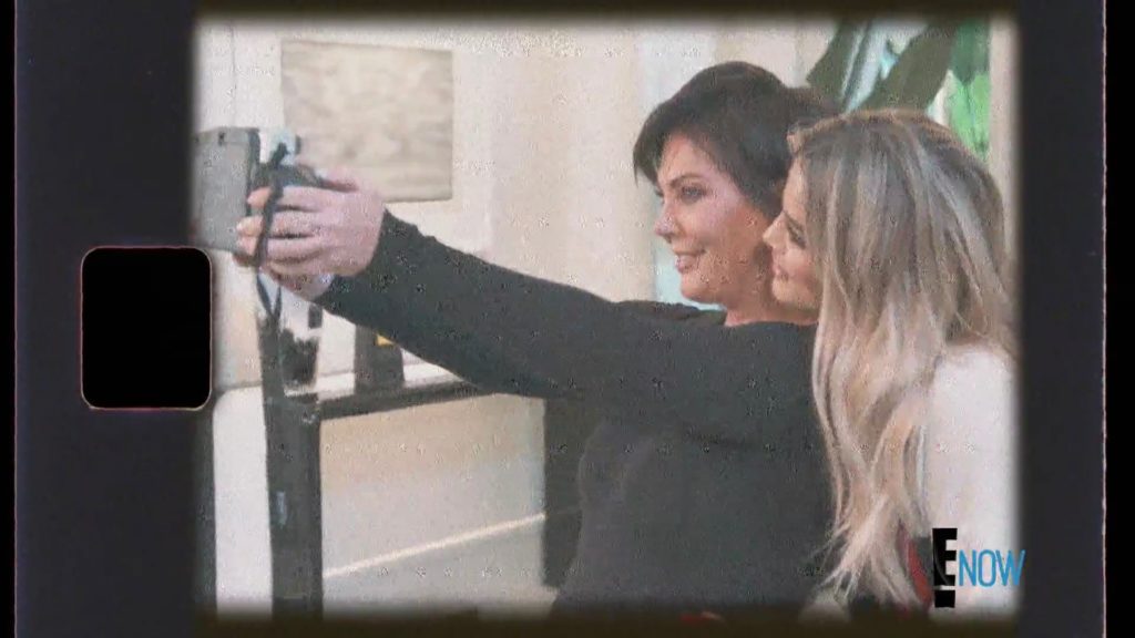 Kris Jenner’s Black Instant Film Camera Taking Selfie with Khloe Kardashian