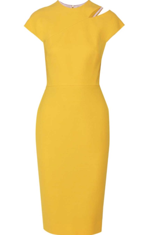 Savannah Guthrie's Yellow Cutout Dress