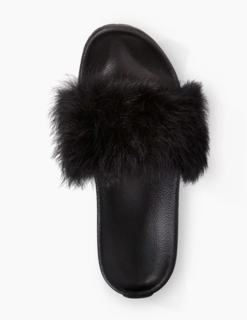 Tamra Judge's Black Fur Slides
