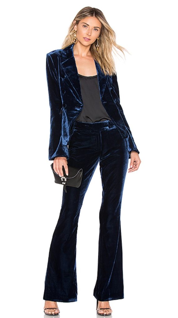 Abby Huntsman's Navy Velvet Suit