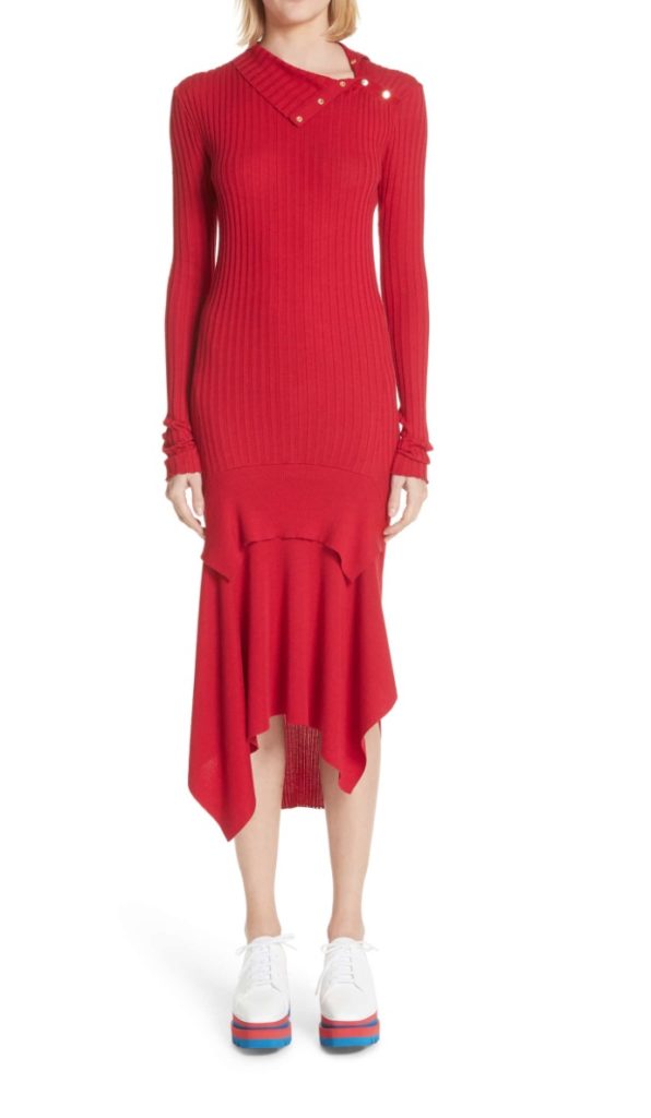Abby Huntsman's Red Asymmetrical Dress