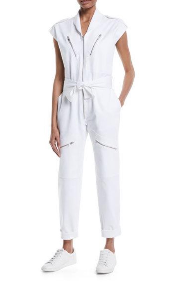 Cary Deuber's White Jumpsuit on WWHL