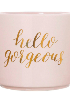 Emily Simpson’s Pink and Gold Hello Gorgeous Coffee Mug Talking To Gina Kirschenheiter