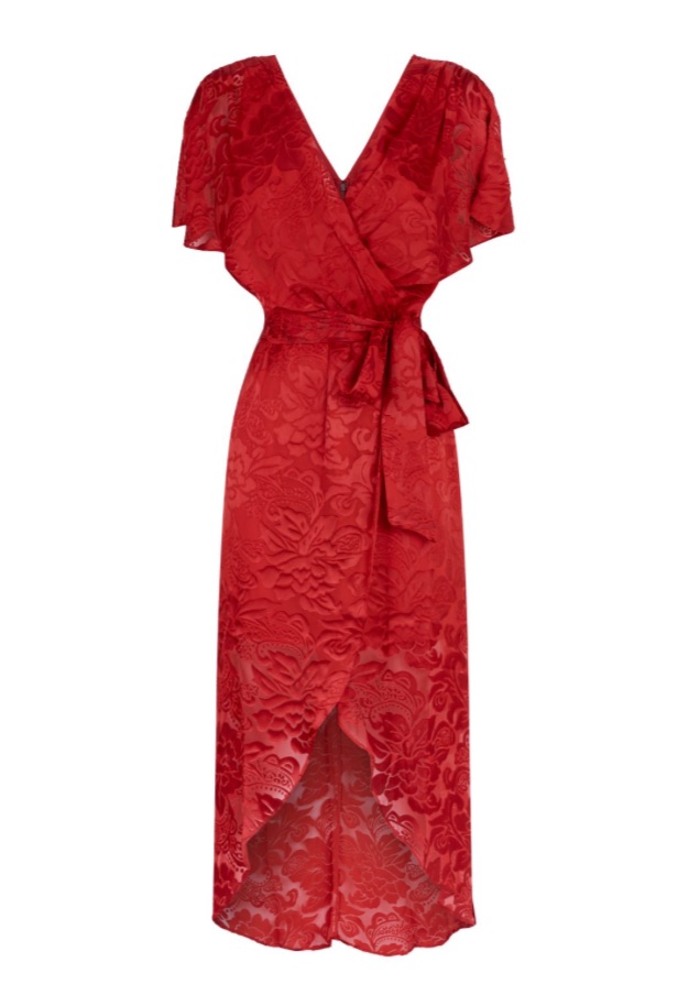 Giuliana Rancic's Red Wrap Dress | Big Blonde Hair