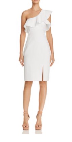 Jenna Cooper's One Shoulder White Ruffle Dress
