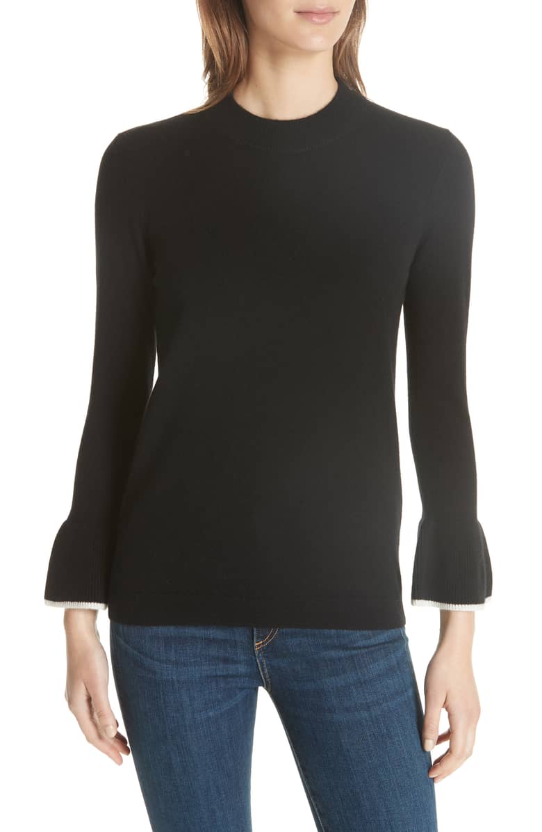 Kameron Westscott's Black Bell Sleeve Sweater