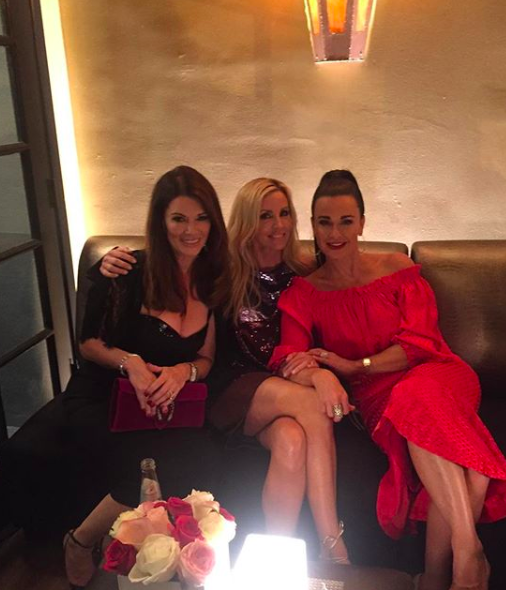 Kyle Richards' Red Dress at Camille Grammer's Birthday