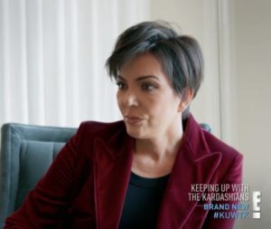 Kris Jenner's Red Velvet Blazer in Her Meeting