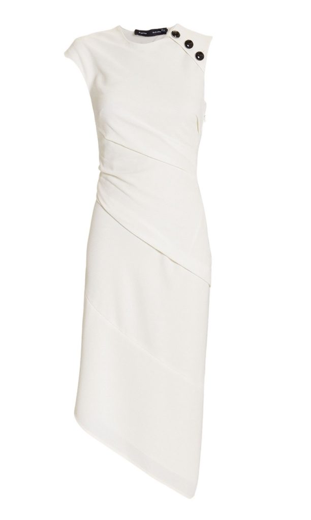 Abby Huntsman's White Asymmetrical Dress | Big Blonde Hair