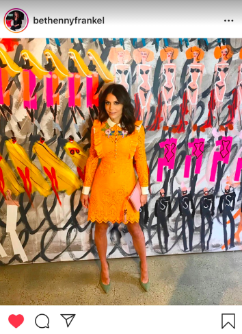 Bethenny Frankel's Orange Lace Dress on Instagram