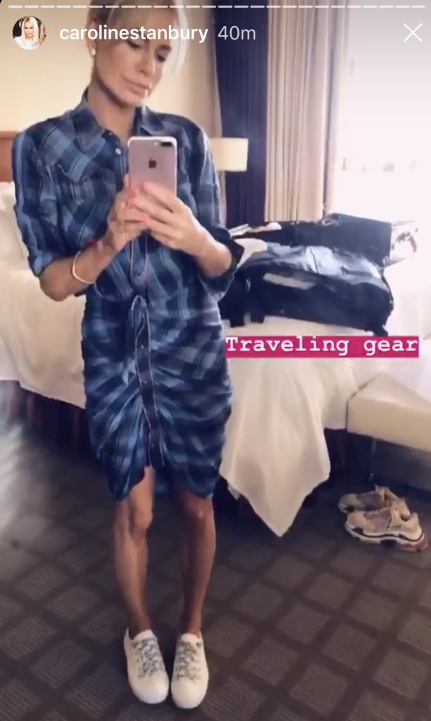 Caroline Stanbury's Plaid Dress on Instagram
