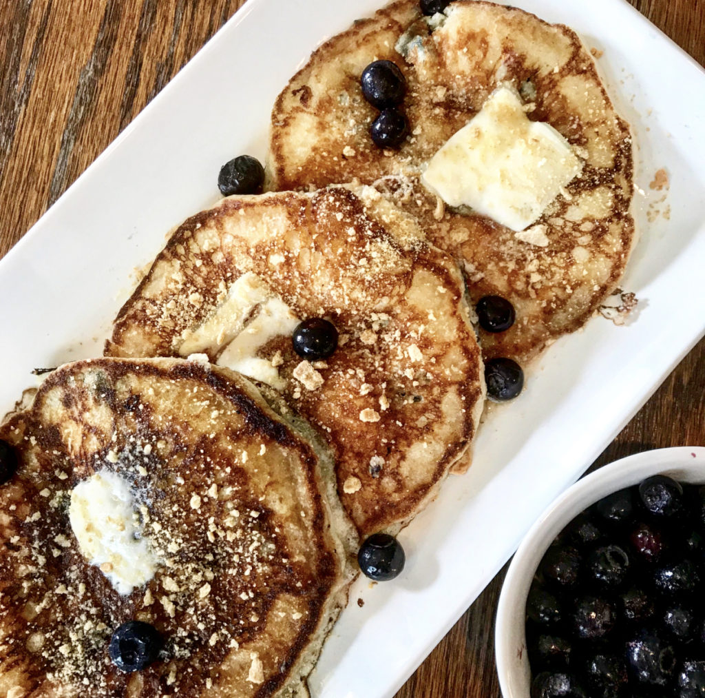 Blueberry Cream Cheese Pancakes