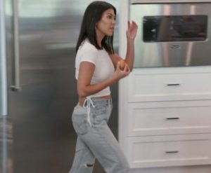 Kourtney Kardashian's High Waisted Jeans Baking with Kylie