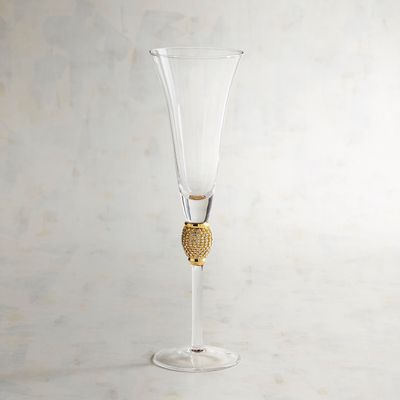 Kelly Dodd's Gold And Jewel Champagne Flutes During The Viewing Party