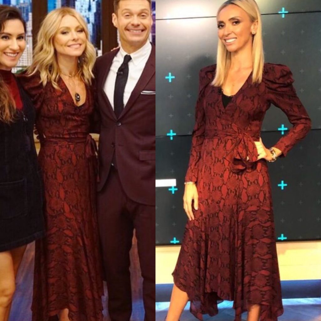 Kelly Ripa s Snake Print Wrap Dress Big Blonde Hair