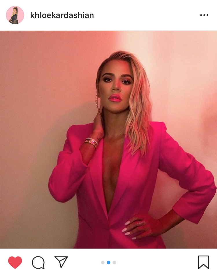Khloe Kardashian's Hot Pink Blazer on Instagram