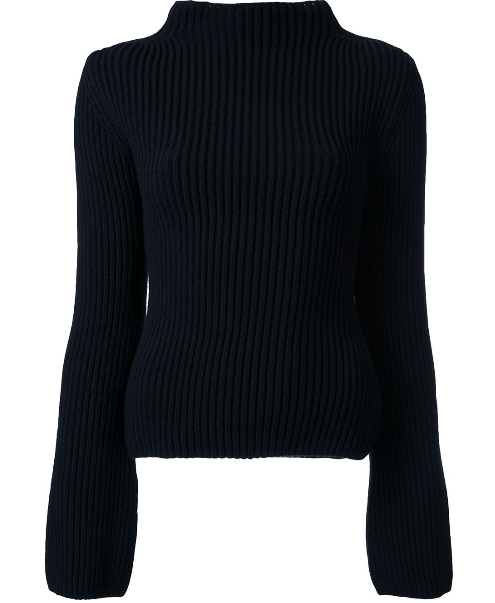 Kourtney Kardashian's Black Ribbed Turtleneck Sweater