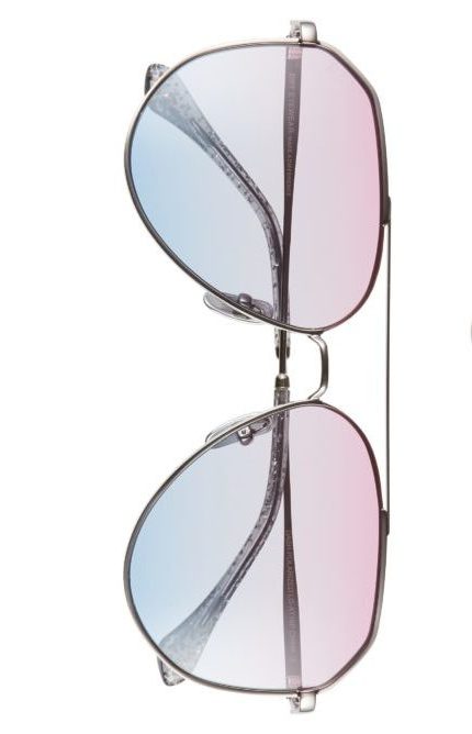 Kyle Richards' Pink and Purple Aviator Sunglasses