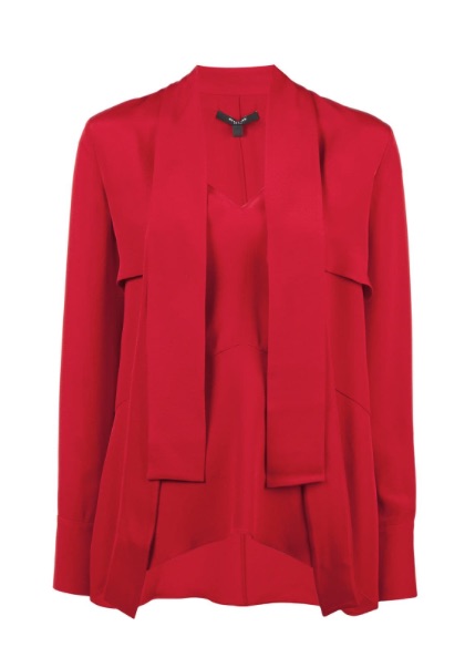 Meghan McCain's Red Tie Neck Blouse