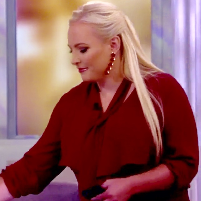 Meghan McCain's Red Tie Neck Blouse