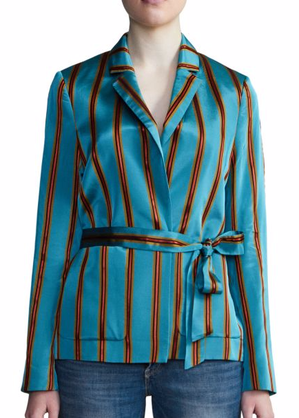 Teresa Giudice's Blue Striped Jacket on Instagram
