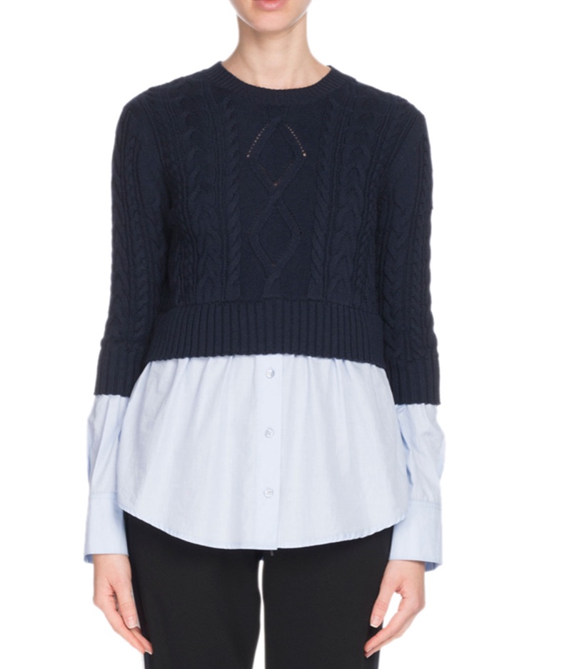 Abby Huntsman's Blue Layered Sweater