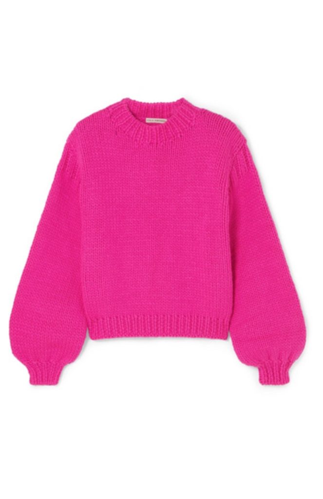 Abby Huntsman's Pink Puff Sleeve Sweater