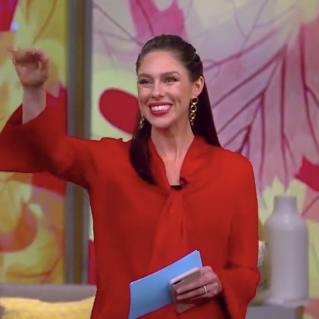 Abby Huntsman's Red Bell Sleeve Top