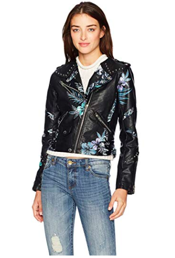 Blank NYC Floral Leather Jacket