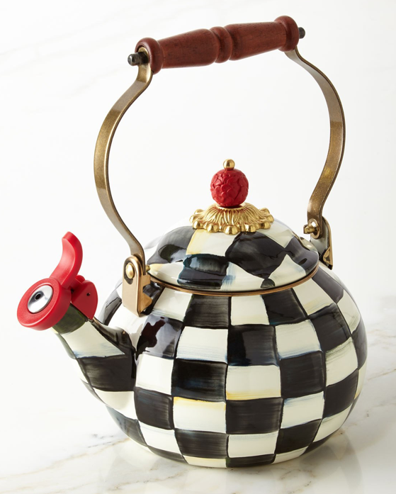 Danielle Staub's Black And White Checkered Tea Kettle