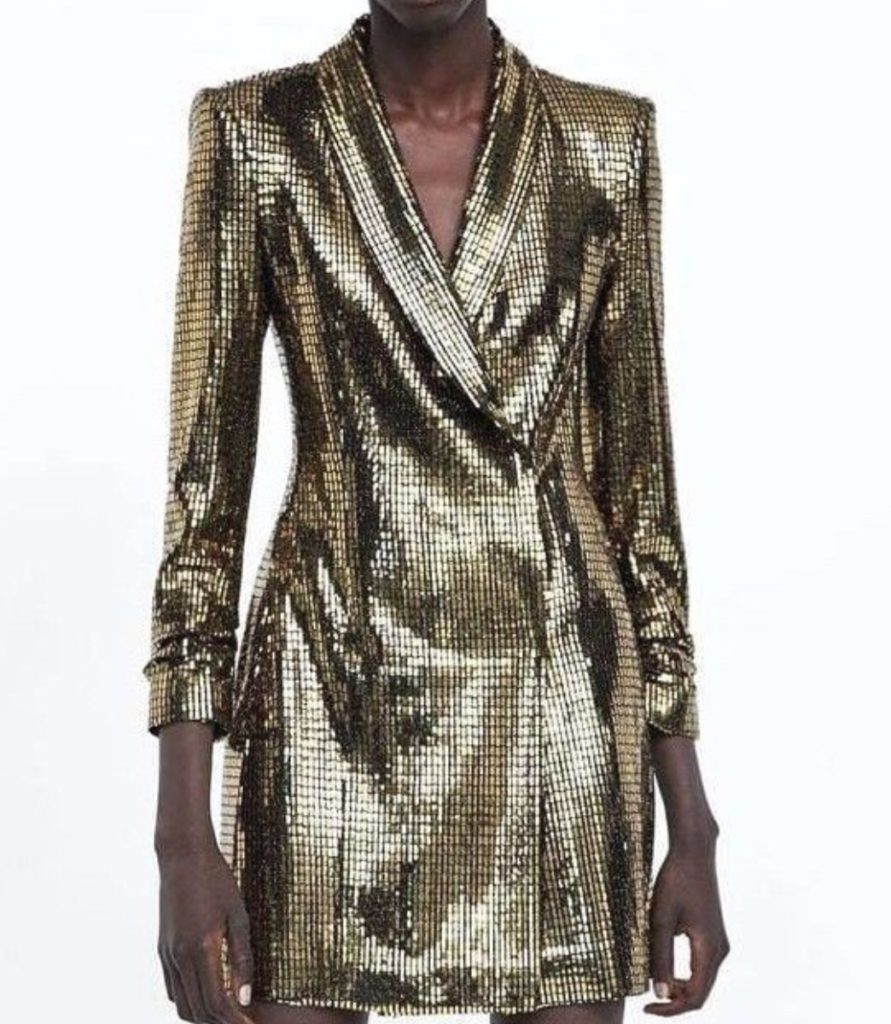 Giuliana Rancic's Gold Blazer Dress
