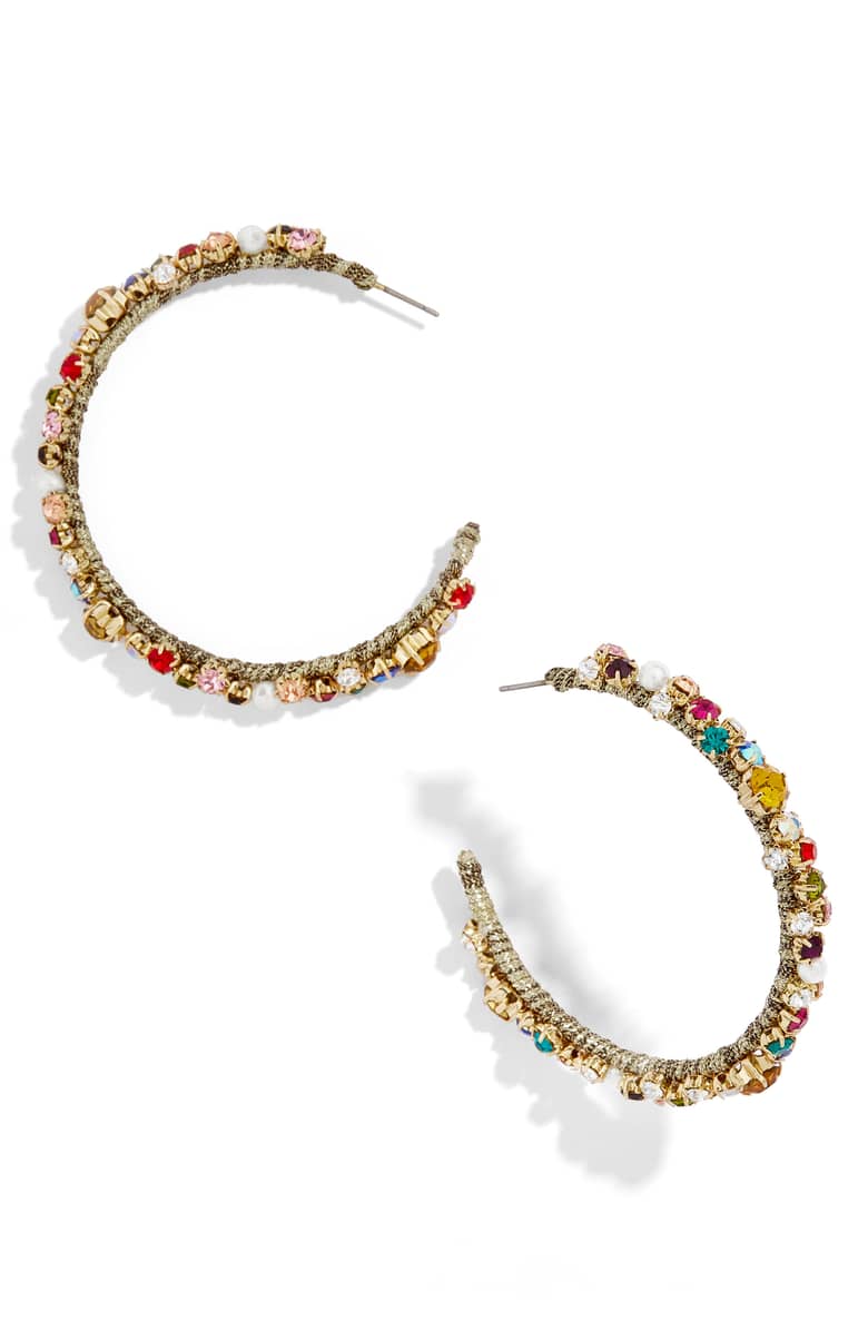 Kelly Dodd's Multi Color Crystal Hoop Earrings 