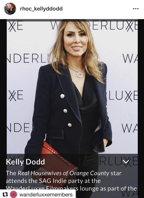 Kelly Dodd's Navy Blue Blazer on Instagram