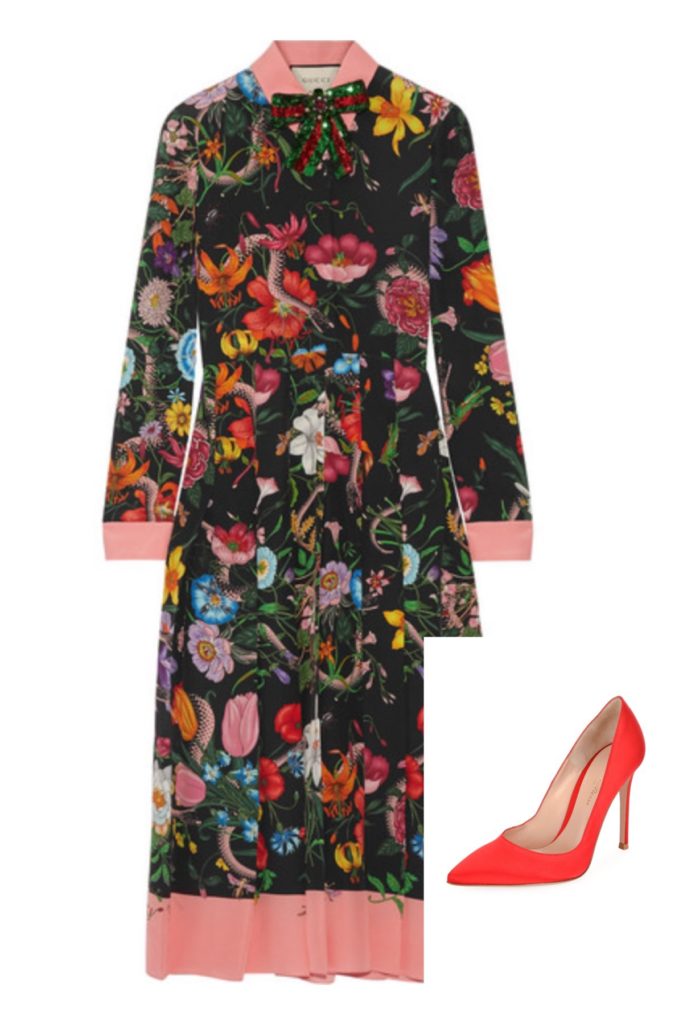 Kelly Ripa's Floral Maxi Dress and Red Pumps